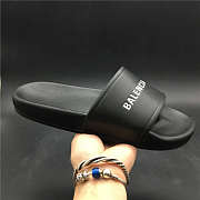 Balenciaga Logo Leather Slip-on Sandal - 4