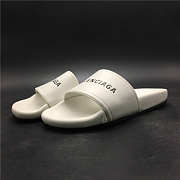Balenciaga Logo Leather Slip-on Sandal White - 2