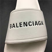 Balenciaga Logo Leather Slip-on Sandal White - 4