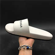 Balenciaga Logo Leather Slip-on Sandal White - 5