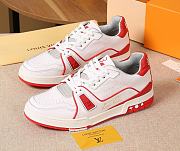 Louis Vuitton LV Trainer Sneaker White Red - 1