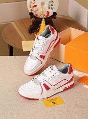 Louis Vuitton LV Trainer Sneaker White Red - 5