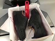 Christian Lambotine Lou Spikes Canvas Low Black Trainers - 6