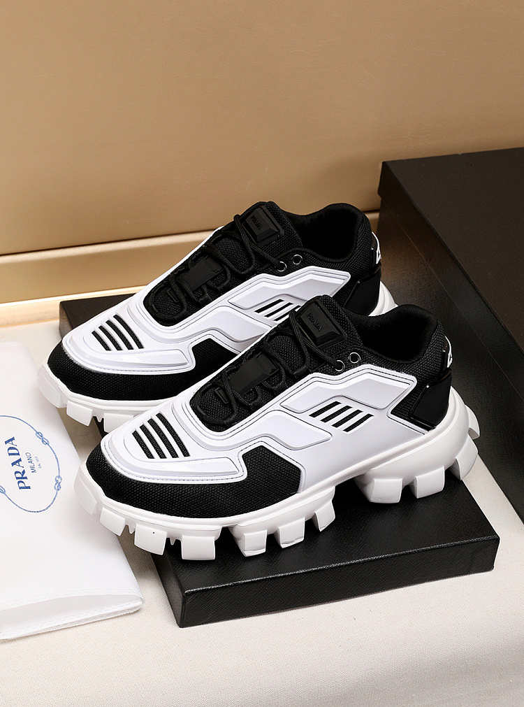 Prada Cloudbust Thunder Black and White Sneakers - PureRoom