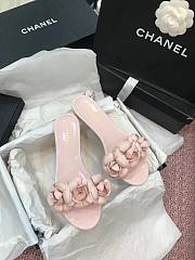 Chanel PVC Slides with Peach Flowers - 2