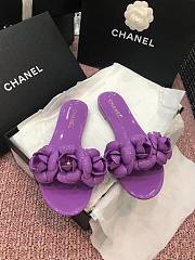 Chanel PVC Slides with Purple Flowers - 1