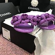Chanel PVC Slides with Purple Flowers - 5