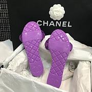 Chanel PVC Slides with Purple Flowers - 3