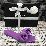 Chanel PVC Slides with Purple Flowers - 2
