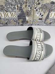 Dior Dway Slide Deep Grey Embroidered Cotton - 5