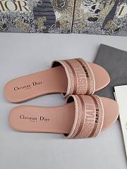 Dior Dway Slide Deep Peach Embroidered Cotton - 6