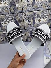 Dior Dway Slide Deep White Embroidered Cotton - 2