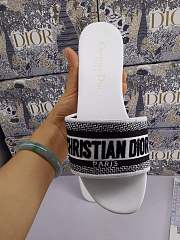 Dior Dway Slide Deep White Embroidered Cotton - 4