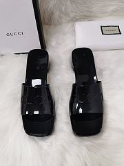 Gucci Light Black Rubber Slide Sandal - 5