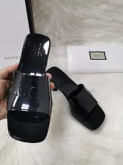 Gucci Light Black Rubber Slide Sandal - 4