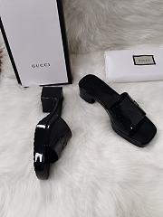 Gucci Light Black Rubber Slide Sandal - 3