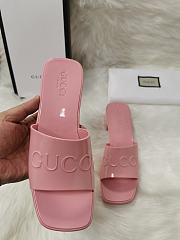 Gucci Light Pink Rubber Slide Sandal - 3