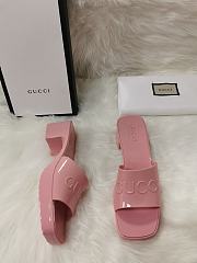 Gucci Light Pink Rubber Slide Sandal - 4