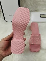 Gucci Light Pink Rubber Slide Sandal - 6