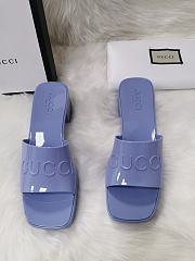 Gucci Light Purple Rubber Slide Sandal - 2