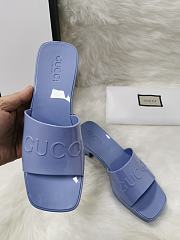 Gucci Light Purple Rubber Slide Sandal - 3