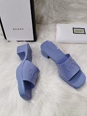 Gucci Light Purple Rubber Slide Sandal - 5