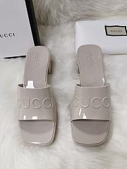 Gucci Light White Rubber Slide Sandal - 2