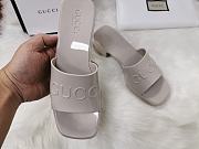 Gucci Light White Rubber Slide Sandal - 3
