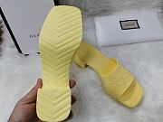 Gucci Light Yellow Rubber Slide Sandal - 3