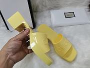 Gucci Light Yellow Rubber Slide Sandal - 4