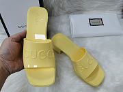 Gucci Light Yellow Rubber Slide Sandal - 6