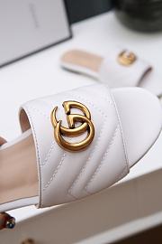Gucci White Matelassé GG Jolie Sandals - 3