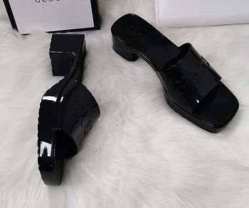 Gucci Light Black Rubber Slide Sandal