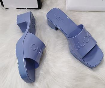 Gucci Light Purple Rubber Slide Sandal
