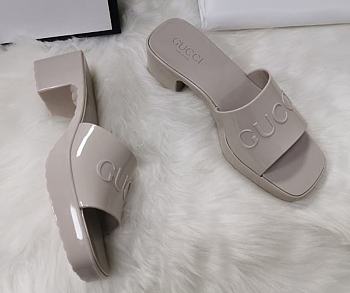 Gucci Light White Rubber Slide Sandal
