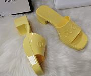 Gucci Light Yellow Rubber Slide Sandal - 1