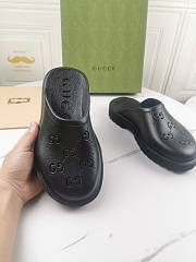 Gucci Women's Platform Perforated G Sandal Black Rubber 663577JFB001000 - 2