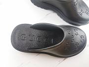 Gucci Women's Platform Perforated G Sandal Black Rubber 663577JFB001000 - 5