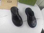 Gucci Women's Platform Perforated G Sandal Black Rubber 663577JFB001000 - 3