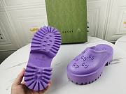 Gucci Women's Platform Perforated G Sandal Purple Rubber - 6