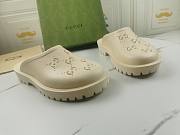 Gucci Women's Platform Perforated G Sandal White Rubber 663577JFB009022 - 2