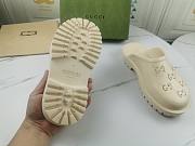 Gucci Women's Platform Perforated G Sandal White Rubber 663577JFB009022 - 3
