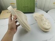 Gucci Women's Platform Perforated G Sandal White Rubber 663577JFB009022 - 5