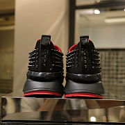 Christian Louboutin Black Spike Sock Leather Sneakers - 3