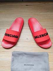 Balenciaga Red Rubber Logo Pool Slides 565826 W1S80-6090 - 5
