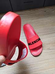Balenciaga Red Rubber Logo Pool Slides 565826 W1S80-6090 - 3