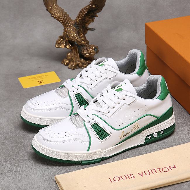 Louis Vuitton LV Trainer Sneaker White Green - 1