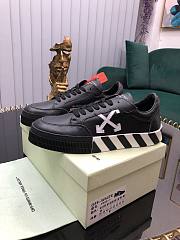 Off-White Vulcanized Leather Low Top Sneaker Black and White 72I-JSY005 - 1