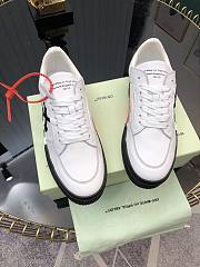 Off-White Vulcanized Leather Low Top Sneaker White - 6