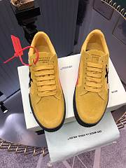 Off-White Vulcanized Leather Low Top Sneaker Yellow - 3